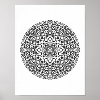 Mandala  Adult Colouring Doodle Colour This Poster