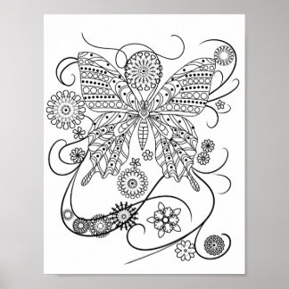 Mandala Adult Colouring Doodle Colour This Poster