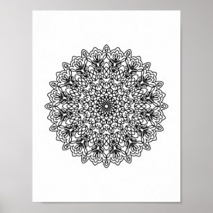 Mandala  Adult Colouring Doodle Colour This Poster