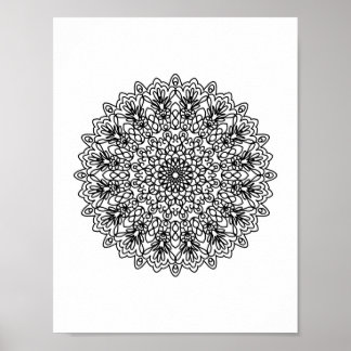Mandala  Adult Colouring Doodle Colour This Poster