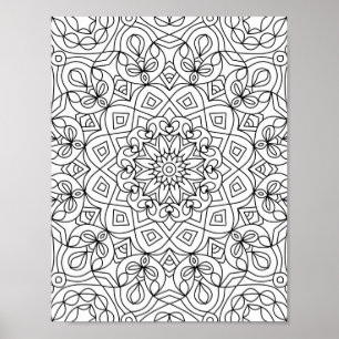 Mandala Adult Colouring Doodle Colour This Poster