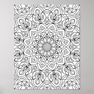 Mandala Adult Colouring Doodle Colour This Poster
