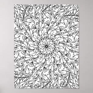  Mandala  Adult Colouring Doodle Colour This Poster