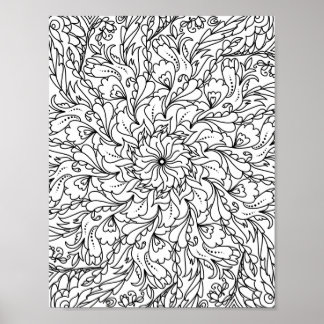 Mandala Adult Colouring Doodle Colour This Poster