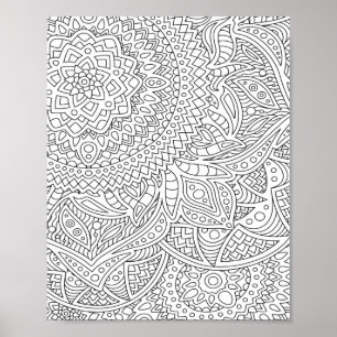 Mandala Adult Colouring Poster