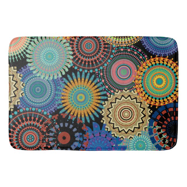 Mandala All Over Bathroom Rug Bath Mat (Front)