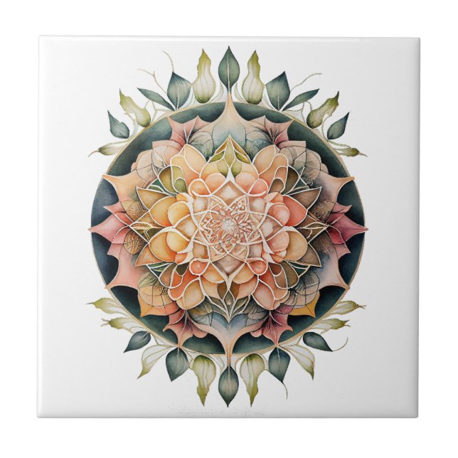 Mandala: An Oasis Of Peace and Tranquility Ceramic Tile (Front)