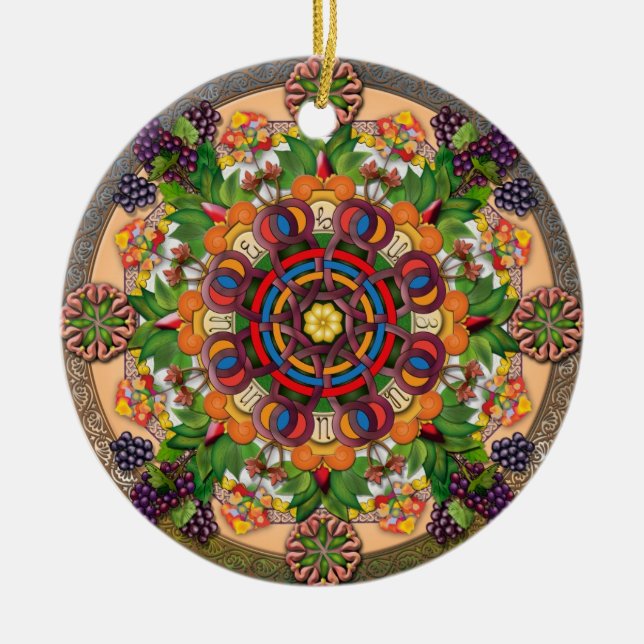 Mandala Armenian Grapes Ornament (Front)