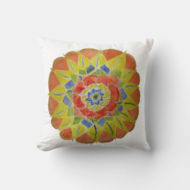 Mandala Art, Beautiful Hand Painted Mandala Cushion (Front)