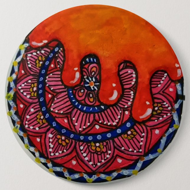 Mandala Art Buttons & Patches. (Front)