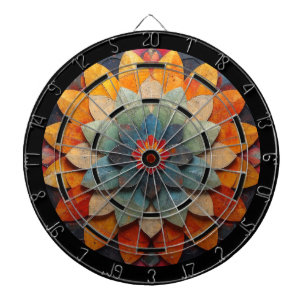 Mandala Art Textured Flower Dartboard