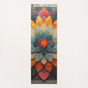 Mandala Art Textured Flower Yoga Mat