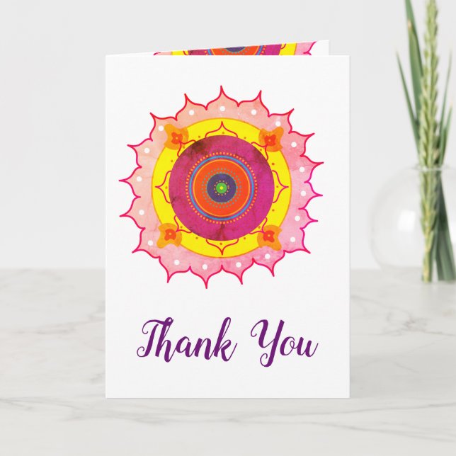 Mandala Art  Thank You Wedding Card (Front)