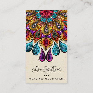 Mandala Art Yoga Reiki Healing Meditation Colourfu Business Card