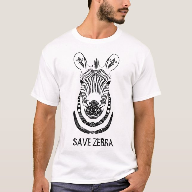Mandala Art Zebra T-Shirt (Front)
