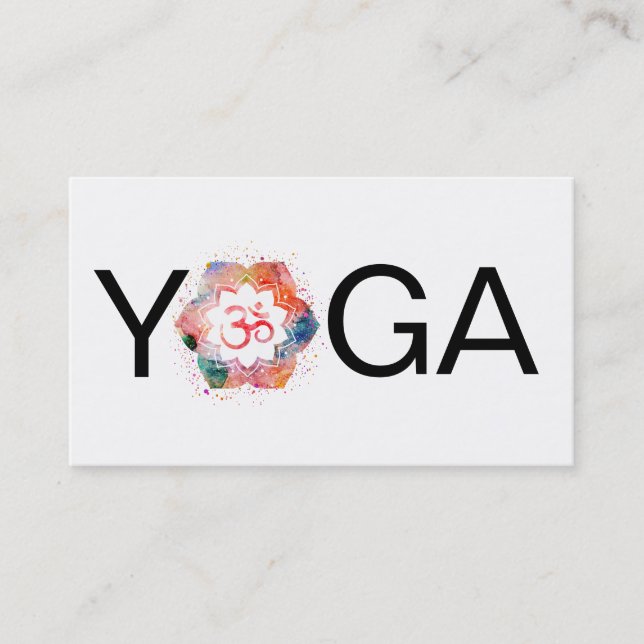 *~* Mandala Aum OM Lotus YogaTeacher Instructor Business Card (Front)