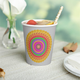 Mandala Ball yellow crochet style - Paper Cups