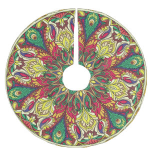 Mandala Bandanna: Vintage Seamless Design. Brushed Polyester Tree Skirt