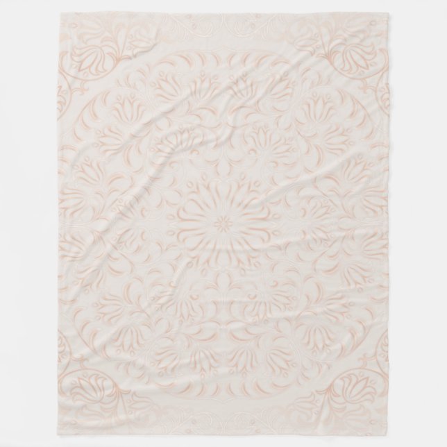 Mandala Baroque Flower Pattern Design  Fleece Blanket (Front)