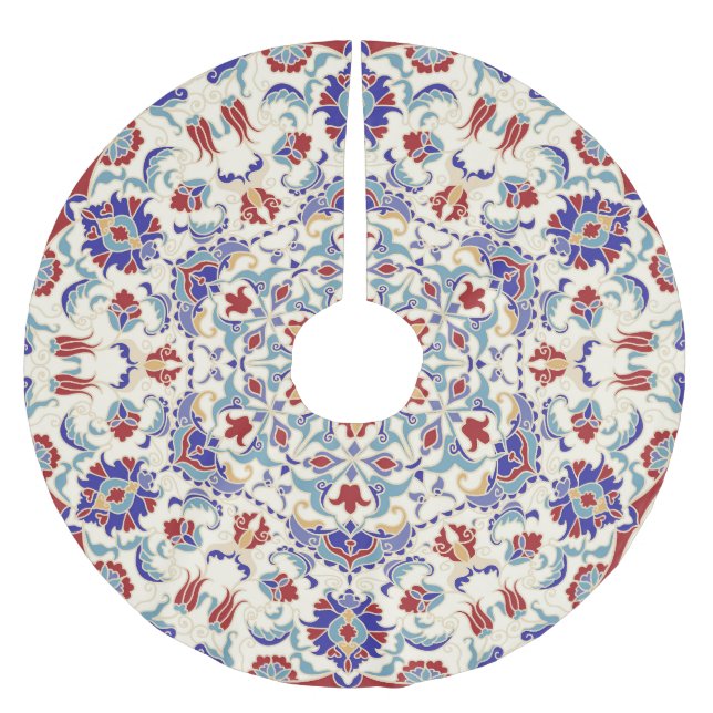 Mandala Beauty: Colourful Cultural Mosaic Brushed Polyester Tree Skirt (Front)