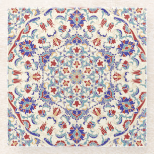 Mandala Beauty: Colourful Cultural Mosaic Glass Coaster