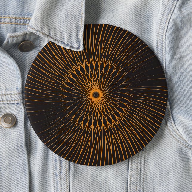 Mandala, Bicycle Wires 6 Cm Round Badge (In Situ)