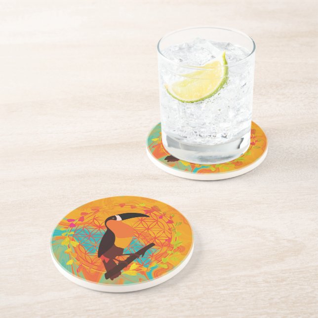 Mandala bird coaster (Side)