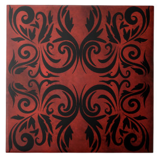 mandala black romantic elegant ceramic tile