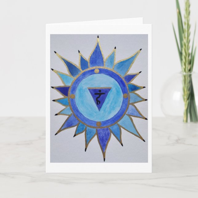 Mandala blau holiday card (Front)