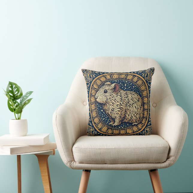 Mandala Bliss – Guinea Pig Boho TinyFur Cushion (Chair)