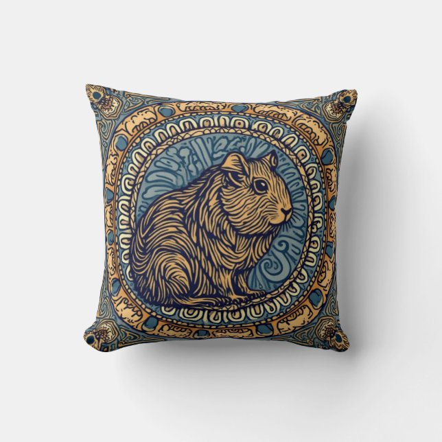 Mandala Bliss – Guinea Pig Boho TinyFur Cushion (Front)