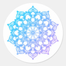 Mandala Blue Flower Sticker