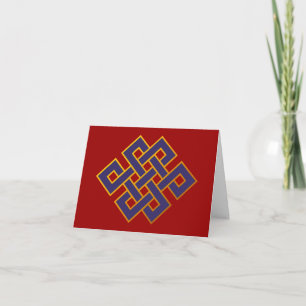 Mandala  Blue Karma Buddhism Eternal Knot Card