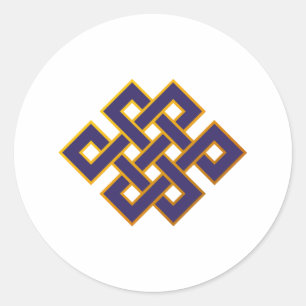 Mandala  Blue Karma Buddhism Eternal Knot Classic Round Sticker