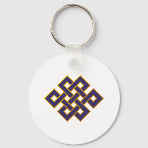 Mandala Blue Karma Buddhism Eternal Knot Key Ring