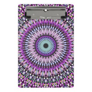 Mandala Blue Purple Kaleidoscope Pattern-43214 Mini Clipboard