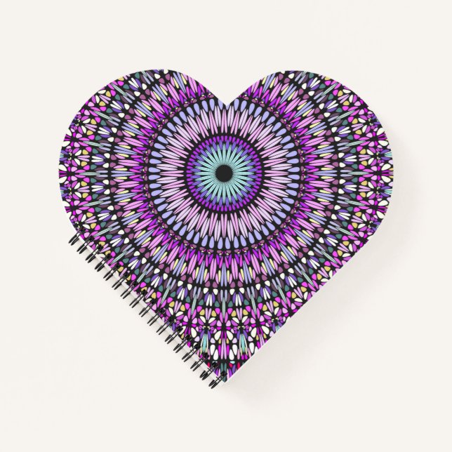 Mandala Blue Purple Kaleidoscope Pattern-43214 Notebook (Front)