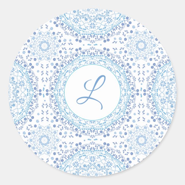 Mandala blue sticker (Front)