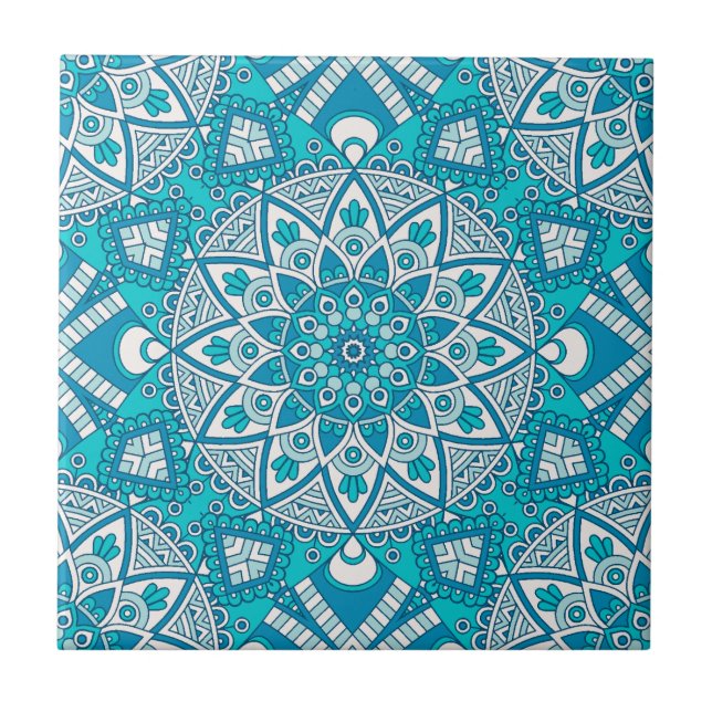 Mandala blue tile pattern (Front)