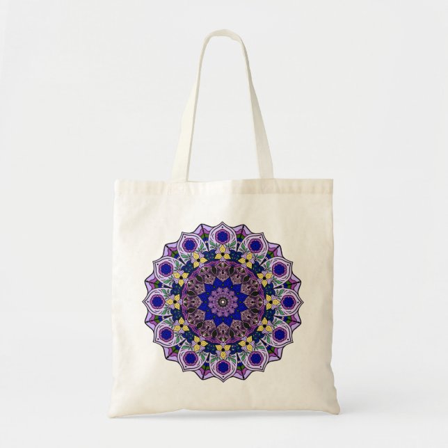 Mandala Blueberry 12 Blue Violet -  Tote Bag (Front)
