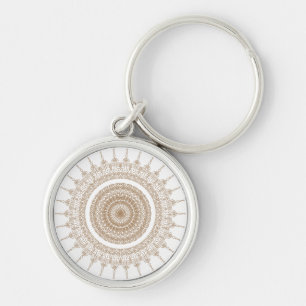 Mandala Bohemian White Key Ring