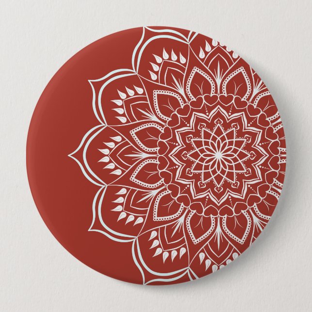 Mandala boho bohemian 10 cm round badge (Front)