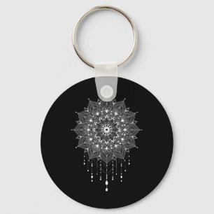 Mandala Boho Lotus Zen Art Buddha Botanical Succul Key Ring