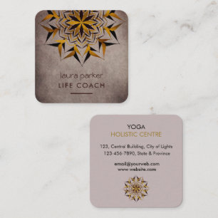 Mandala Boho Tribal Art Yoga Massage Therapy Square Business Card