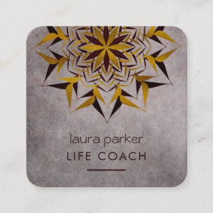 Mandala Boho Tribal Art Yoga Massage Therapy Square Business Card