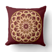 Mandala bordeauxred gold on Bordeauxred Background