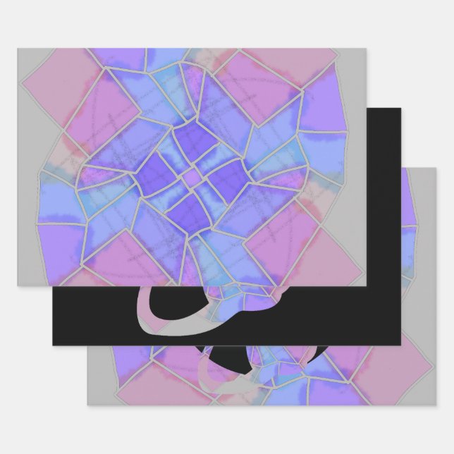 Mandala Bright Chalk Sketch Wrapping Paper Sheet (Set)