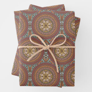Mandala Brown Design Wrapping Paper Sheet