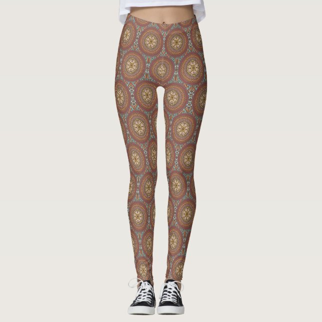 Mandala Brown Leggings (Front)