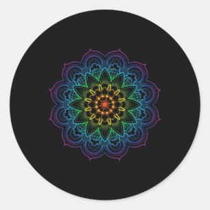 Mandala Buddhism Mindfulness Meditation Yoga Boho Classic Round Sticker